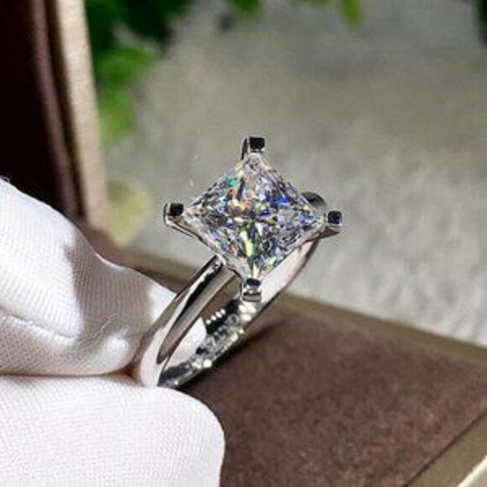 NEW 2ct Princess Cut Solitaire Diamond Ring